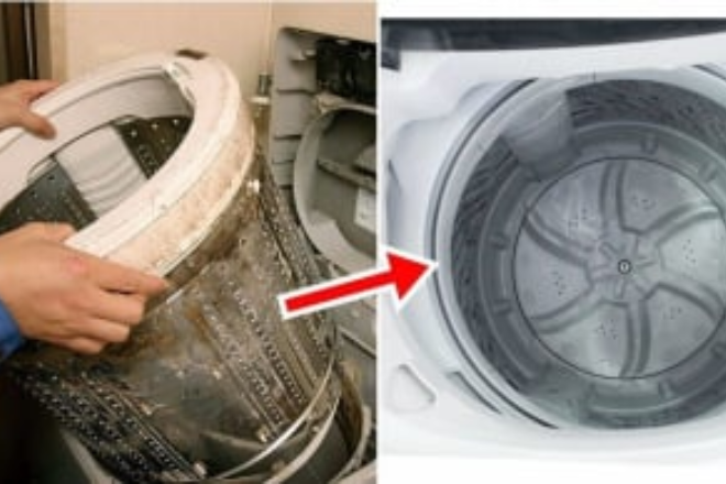 Không cần tốn tiền gọi thợ, chỉ với 3 nguyên liệu rẻ tiền trong nhà bếp lồng máy giặt sạch bong cực đơn giản