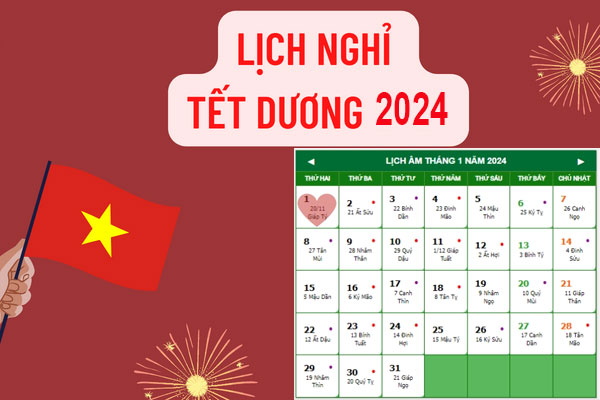 Dự kiến lịch nghỉ Tết Dương lịch 2024