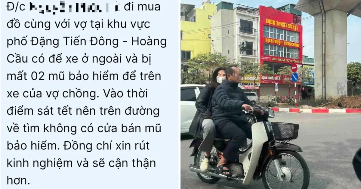 Phó trưởng công an phường chở vợ không đội mũ bảo hiểm “xin rút kinh nghiệm”