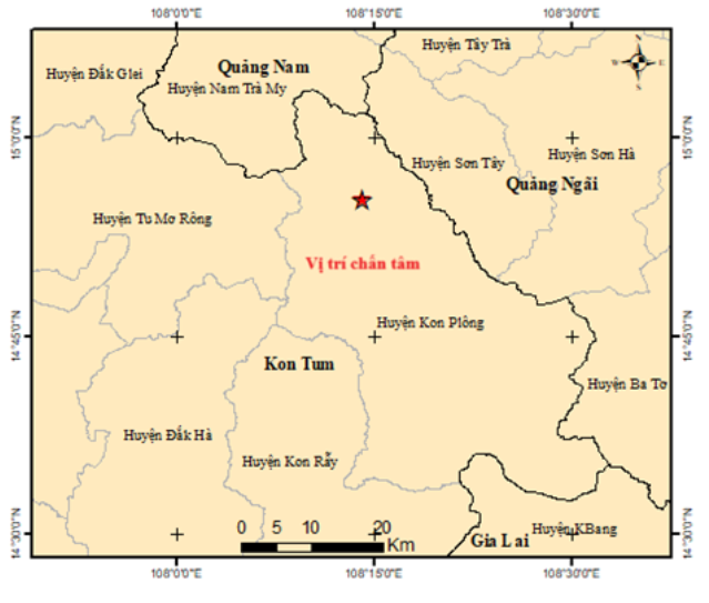 Nóng: Kon Tum động đất 3.8 độ giữa mưa dông mạnh