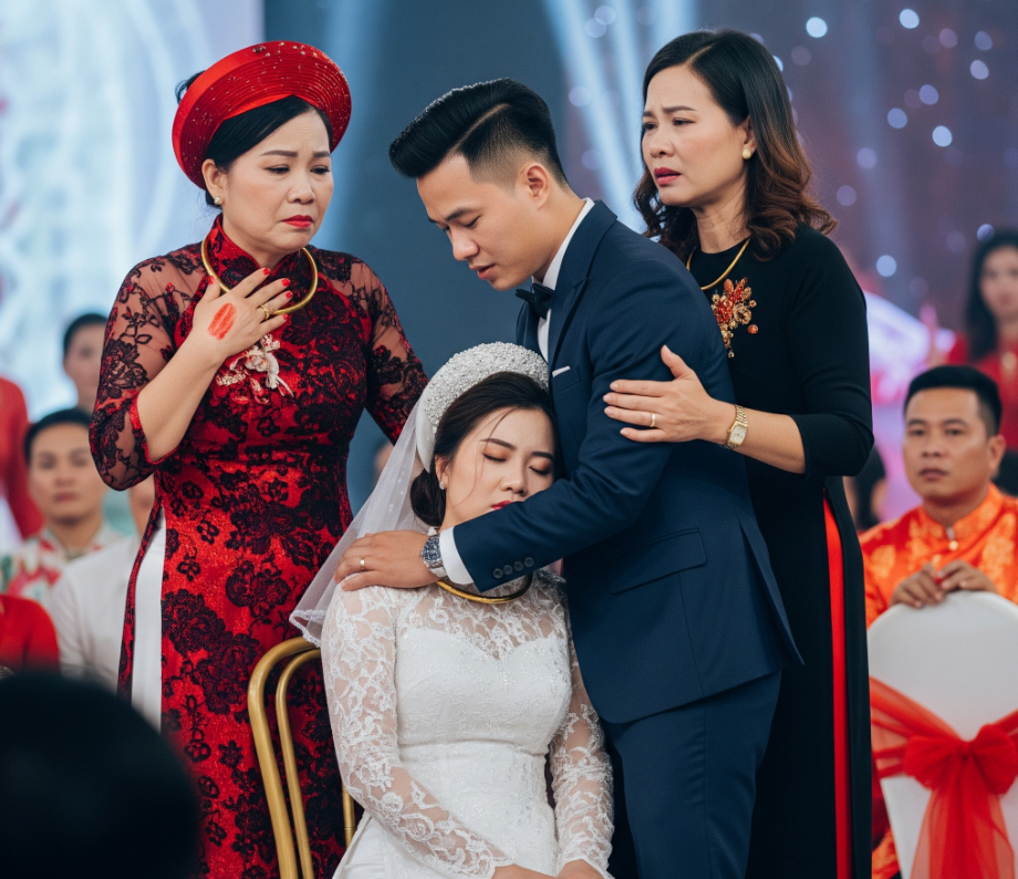 Cô dâu đang phát biểu bỗng ng:ất xỉu ngay giữa lễ cưới khi nhìn thấy vết bớt son trên tay mẹ chú rể
