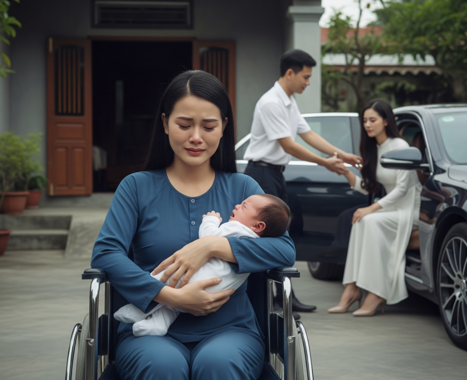 Vợ đ:ẻ xong bị biến chứng không thể đi lại bình thường, chồng bỏ vợ con mới sinh theo người phụ nữ giàu có khác và rồi…