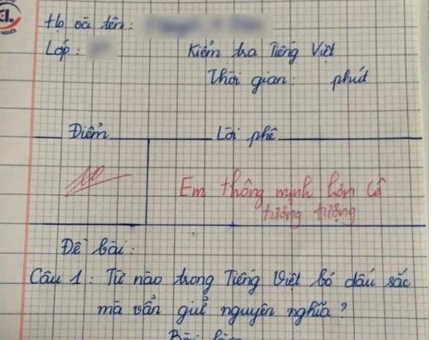 “Từ nào bỏ dấu sắc mà nghĩa không thay đổi?”: Câu hỏi dành cho học sinh tiểu học và điểm 10 tuyệt đối